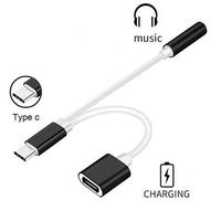 Gambar Adapter 2 in 1 USB Type C to 3.5mm Headphone Audio Aux Jack And Type C dari MENTARI KOMPUTER. Kota Makassar 1 Tokopedia