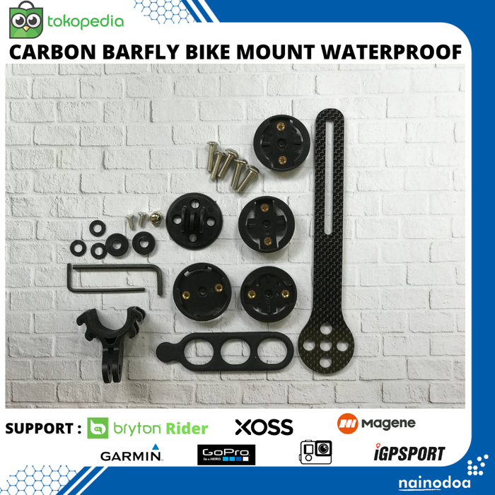 Gambar Carbon Barfly Bracket Mount for Bryton Garmin Xoss Cateye Gopro lampu dari nainodoa Kota Administrasi Jakarta Pusat Tokopedia
