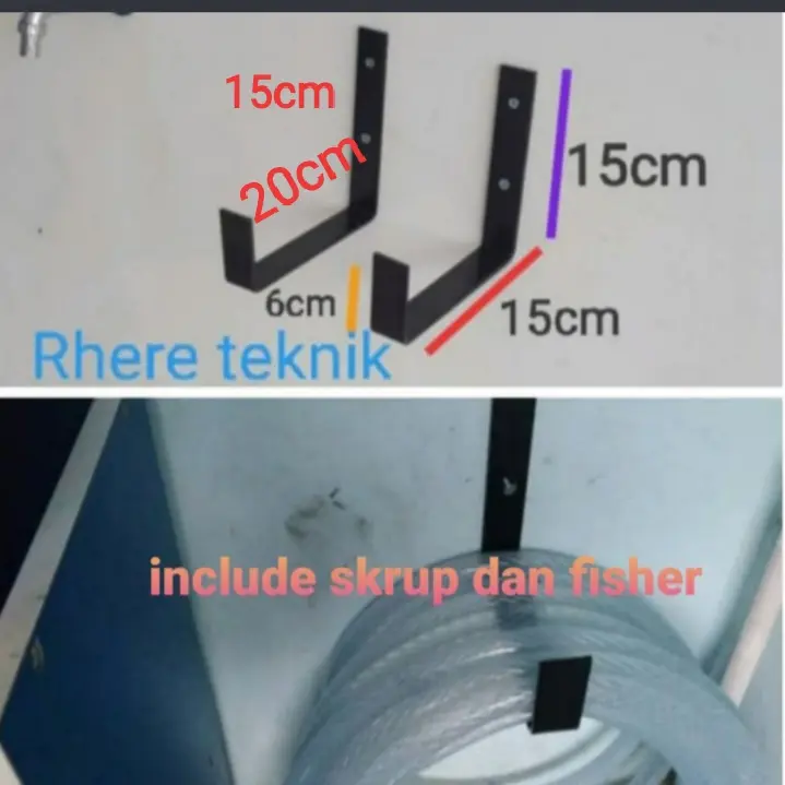 gantungan selang air,gulungan selang,siku besi papan ambalan 1