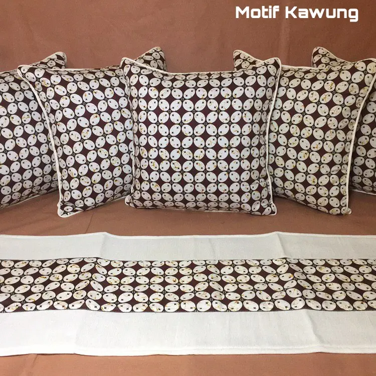sarung bantal sofa 40x40 set (5bantal+taplak) motif full batik
