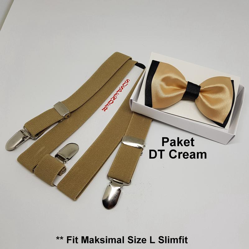 Paket Suspender/Bretel/Tali Jojon 2,5cm + Dasi Kupu Duo Tone Dewasa 2