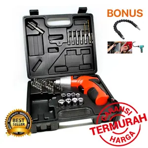 Bor Listrik Obeng Listrik Mini Cordless Screwdriver 4.8V` - Taffware
