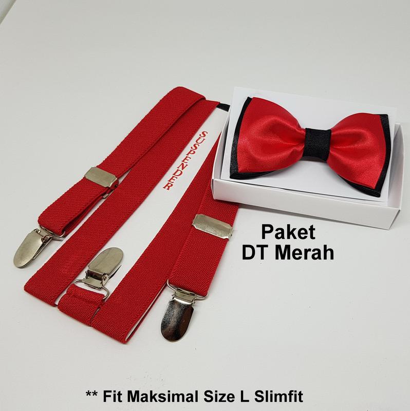 Paket Suspender/Bretel/Tali Jojon 2,5cm + Dasi Kupu Duo Tone Dewasa 4