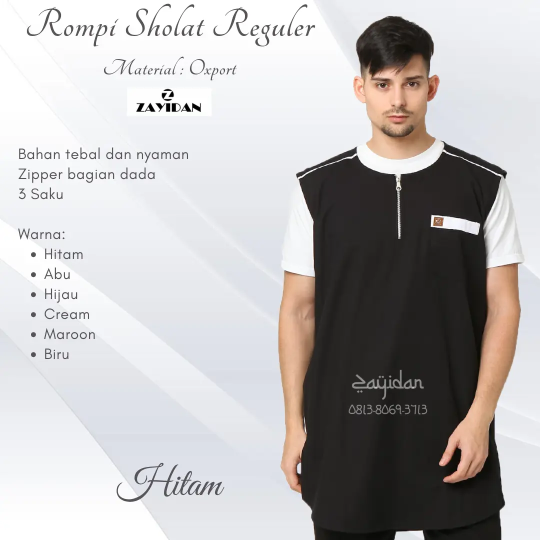 Zayidan Rompi Sholat Muslim Pria - Cream