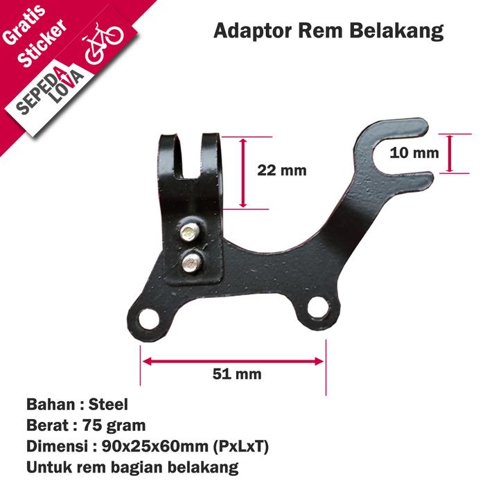 Gambar Adaptor Disc Brake Dudukan Bracket Rem Cakram Sepeda Frame Jadul - Depan dari Sepedalova Kota Serang 5 Tokopedia