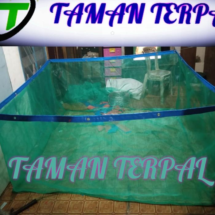 Gambar JARING WARING KERAMBA IKAN 2X2X1 JARING KOTAK HIJAU/WARING dari taman terpal-TAMAN GROUP-taman kusen-taman meuble Kota Tangerang Tokopedia