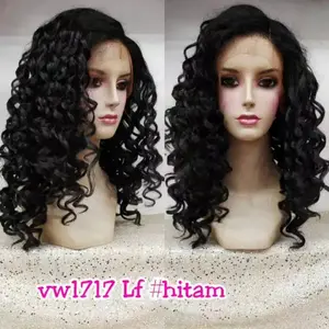 Lace Front Half Wig Wave Wavy Curly Keriting Rambut Palsu Human hair