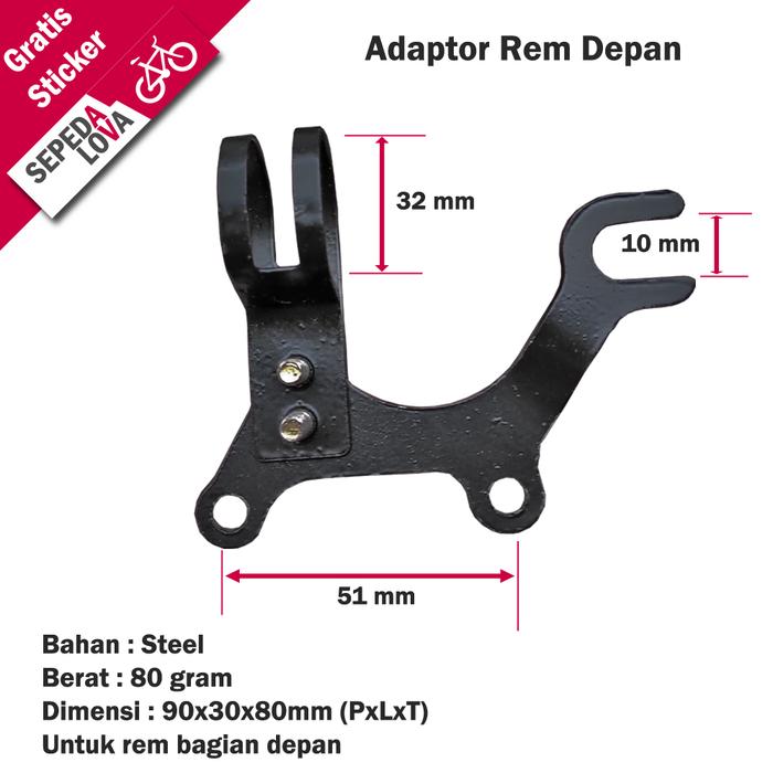 Gambar Adaptor Disc Brake Dudukan Bracket Rem Cakram Sepeda Frame Jadul - Depan dari Sepedalova Kota Serang 4 Tokopedia