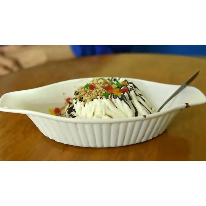 Gambar Piring Mangkok Banana Split Lasagna Keramik - All White dari Almira Sentosa Bandung Kota Bandung Tokopedia