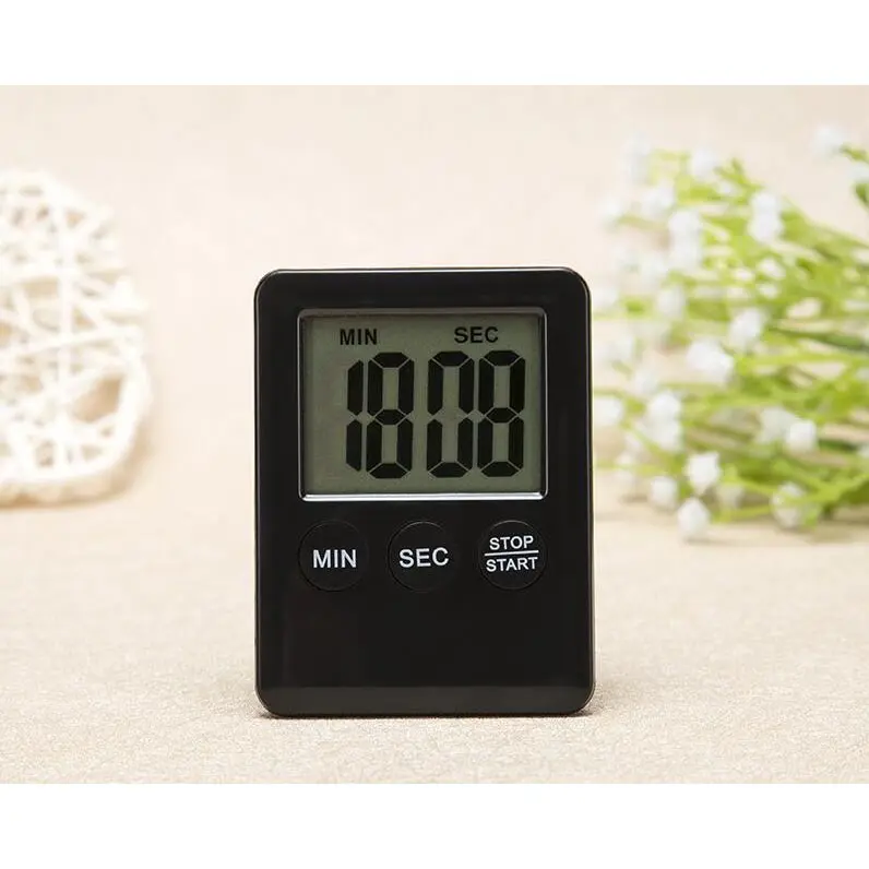 Yoiheng Mini Timer Masak Digital Dapur Minimalist Elegant - Hitam 4