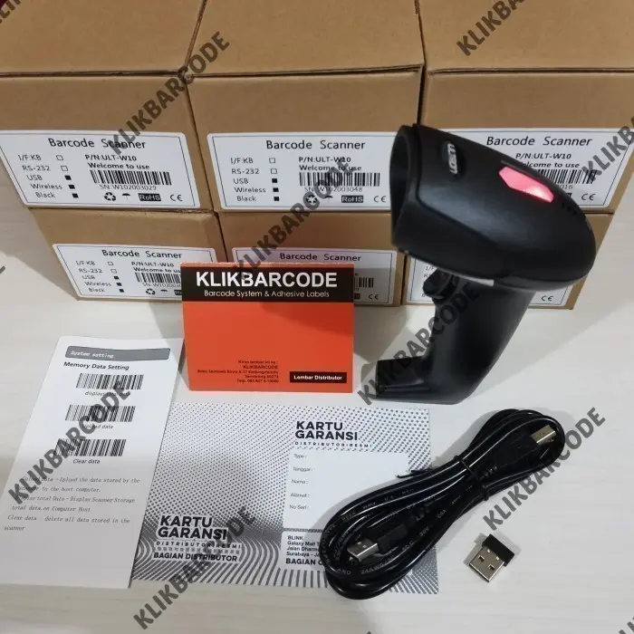 Ultron W10 1D Barcode Scanner Wireless USB 0