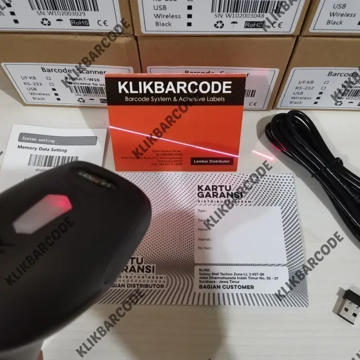 Ultron W10 1D Barcode Scanner Wireless USB 3