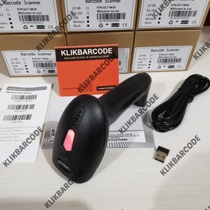 Ultron W10 1D Barcode Scanner Wireless USB 2