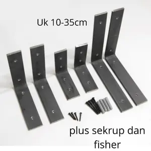 Rak Ambalan Siku Besi Bracket Plat Dinding Ukuran 10x10 cm
