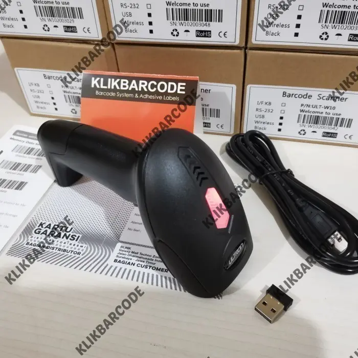 Ultron W10 1D Barcode Scanner Wireless USB 1