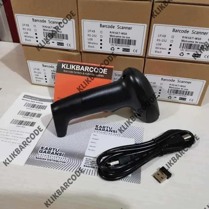 Ultron W10 1D Barcode Scanner Wireless USB 4