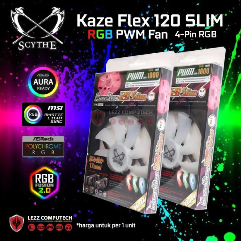 SCYTHE KAZE FLEX 120 SLIM ARGB PWM - FAN CASE 12CM SLIM - SINGLE PACK 0