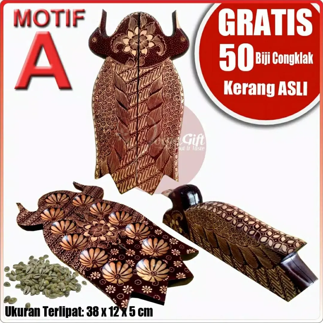 Congklak Kayu Lipat 12 Lubang Model  Bebek