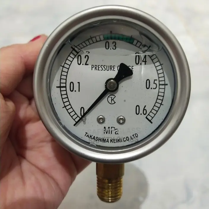 Pressure D 2,5" 0-0.6 Mpa drat 1/4" npt kuningan Raket