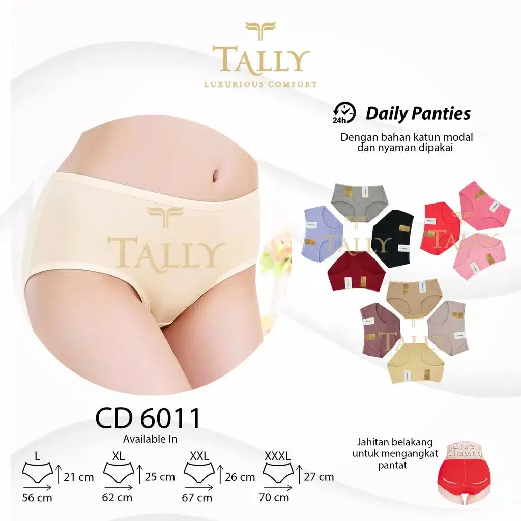 TALLY Cd wanita Katun Polos 6011 Lembut Nyaman dipakainya