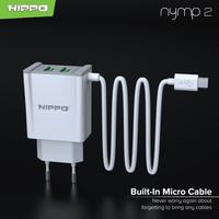 Gambar Hippo Nymp 2 Adaptor Charger 2.4 A Smart Detect Charging - Putih dari HIPPO SURABAYA Kota Surabaya 3 Tokopedia