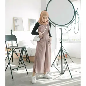 Baju Overall Basic Polos Fashion Muslim Remaja Bahan Wollycrepe