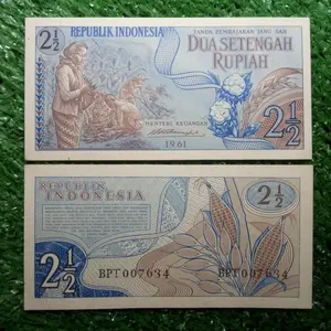 Uang Kertas Kuno - 2 Setengah Rupiah Tahun 1961