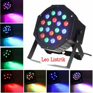 LAMPU SOROT PANGGUNG DISCO 18LED RGB 18W (ADA SENSOR SUARA) PAR LIGHT