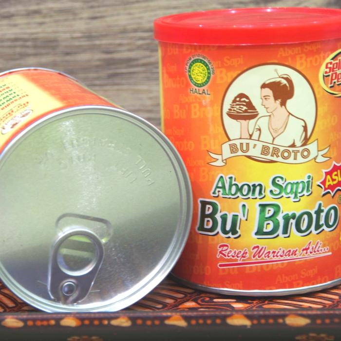 Gambar ABON SAPI BU BROTO 100 GRAM RASA SELERA PEDAS KEMASAN KALENG dari Gepuk Ny.Ong Kota Bandung Tokopedia