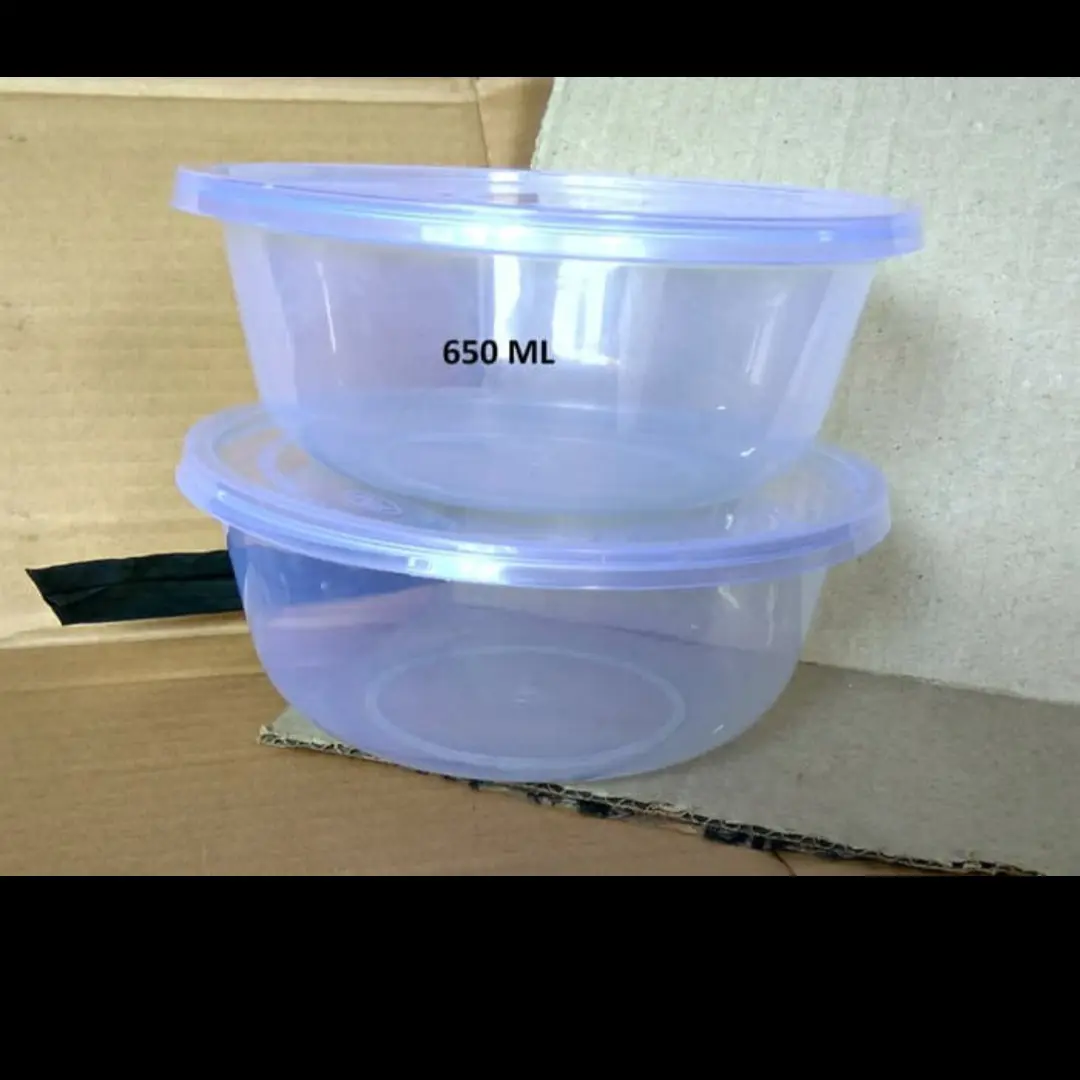 mangkok plastik bening 650 ml , mangkok makanan