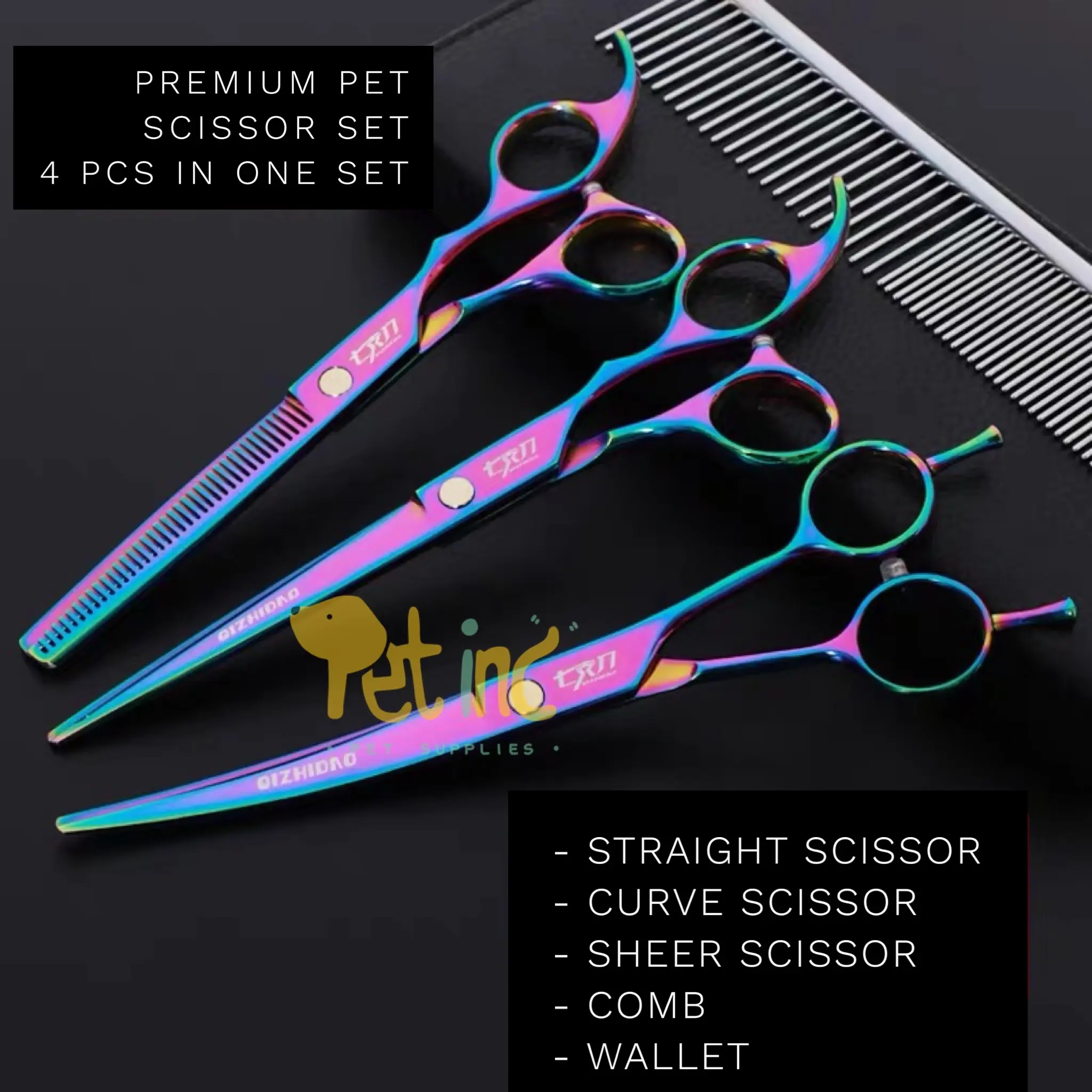 Premium pet grooming scissor set