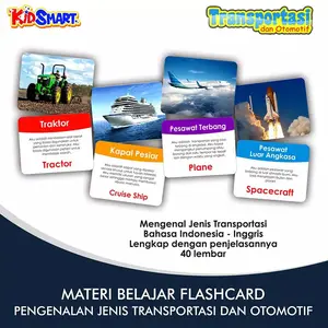 FLASH CARD | BELAJAR CEPAT MENGENAL TRANSPORTASI - ISI 40 KARTU - PAUD