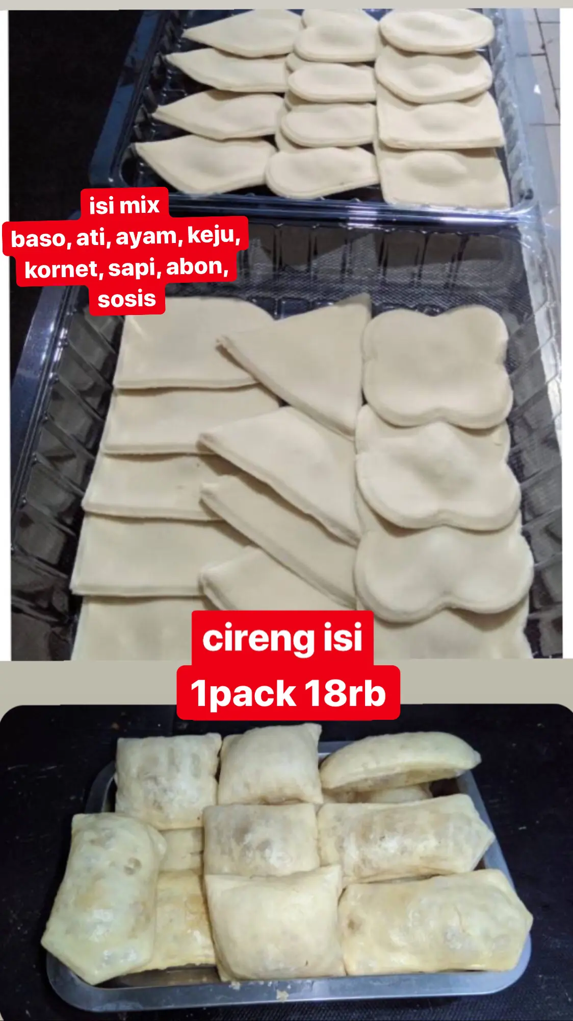 cireng isi home made keju kornet sapi ati ayam bakso baso sosis bentuk