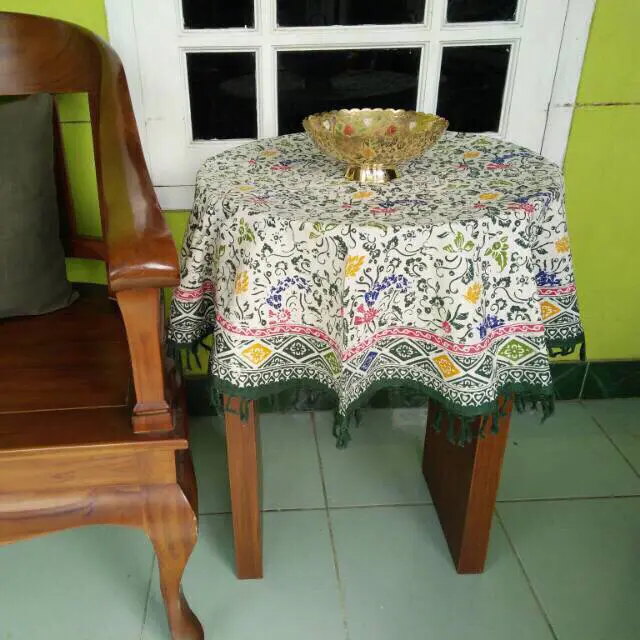 TAPLAK MEJA TAMU BULAT BATIK MOTIF CUIRI 4