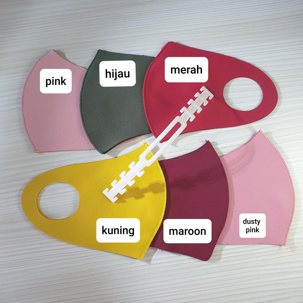 pengait masker extender, earloop to headloop + masker skuba anak - Merah