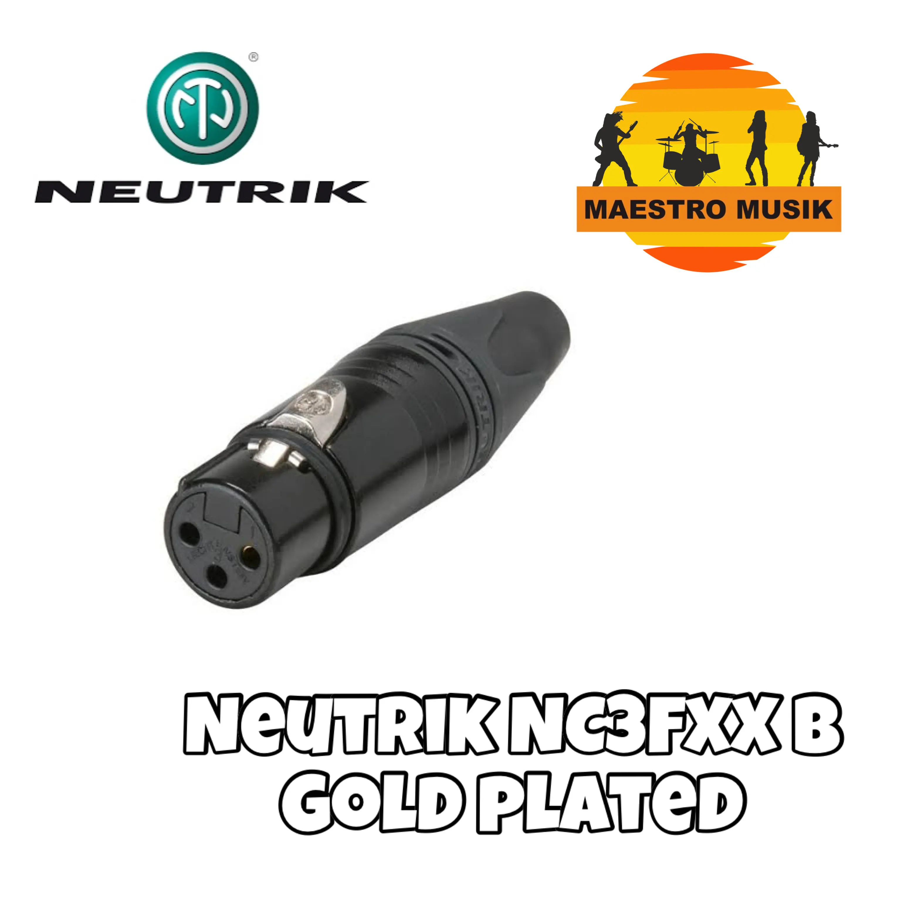 NEUTRIK NC3FXX-B - gold plated
