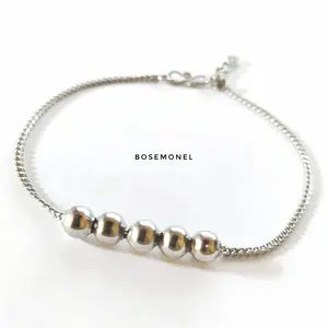 Gelang Tangan, Gelang Kaki Monel Rantai Halus Motif Bola-Bola