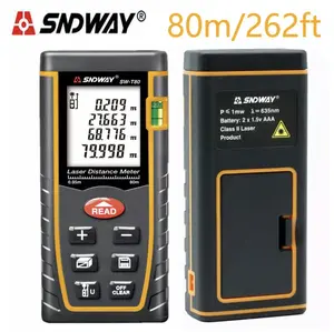 SNDWAY SW-T80 Laser Distance Meter Digital 80M Rangefinder Tape Measure Alat Ukur Jarak Presisi Portable |  SKU 2.002.0319 | - SWT80
