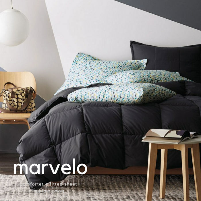 Gambar Marvelo Bedcover Sprei Set Katun Polos Warna Hitam Single Bed 100 cm dari Marvelo Bedding Kab. Sleman Tokopedia