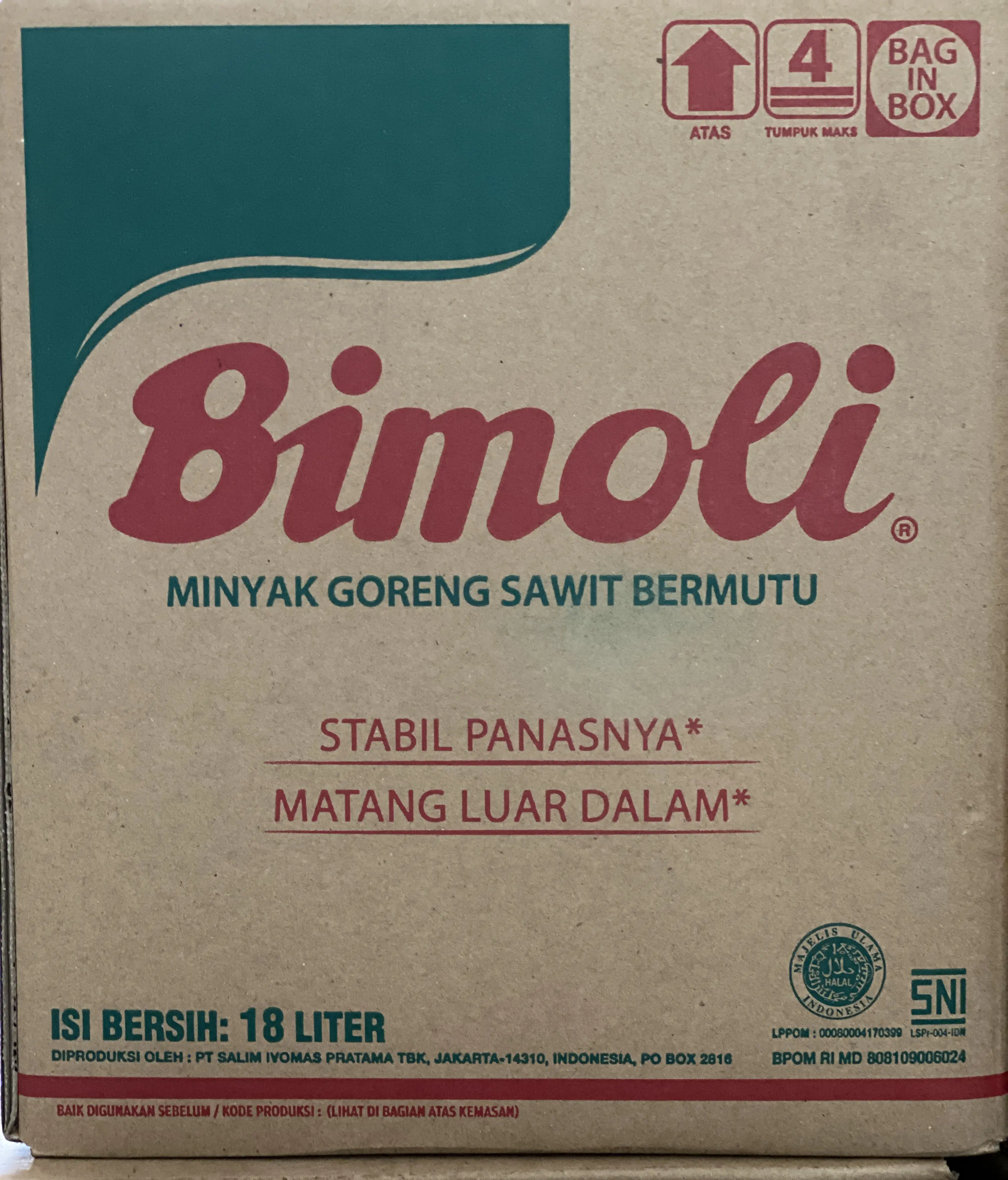 Minyak Goreng Bimoli BIB 18 L