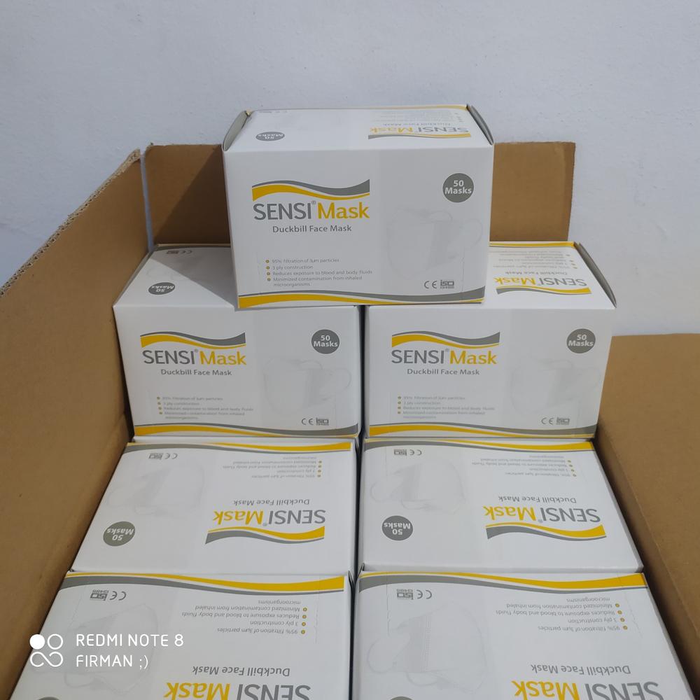 sensi mask duckbill 3 ply isi 50 pcs FREE BUBBLE WRAP DAN KARDUS