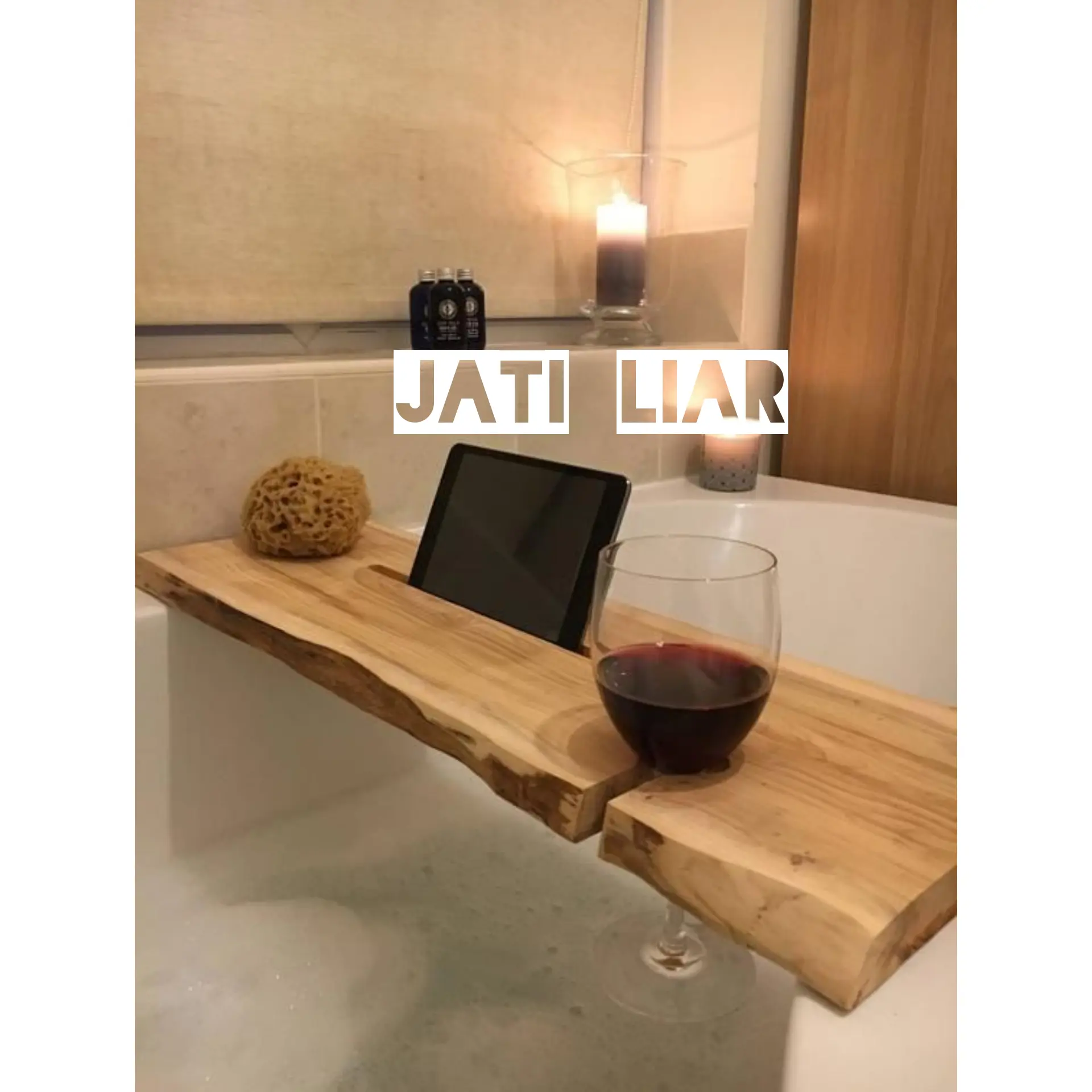 bathtub candy / bathtub tray teak wood natur