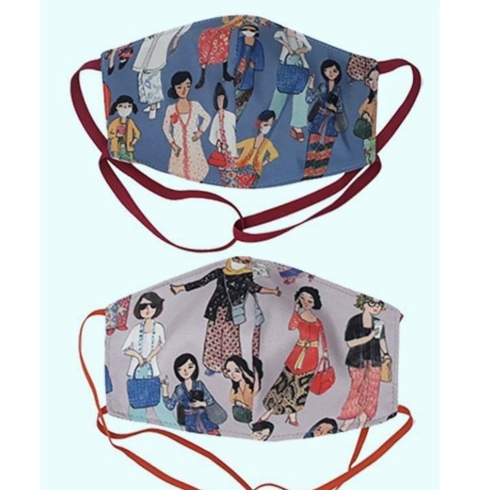Masker Kebaya Wanita Indonesia Headloop