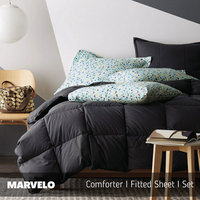 Gambar Marvelo Bedcover Sprei Set Katun Tinggi 30 Hitam Size 180 cm dari Marvelo Bedding Kab. Sleman 1 Tokopedia