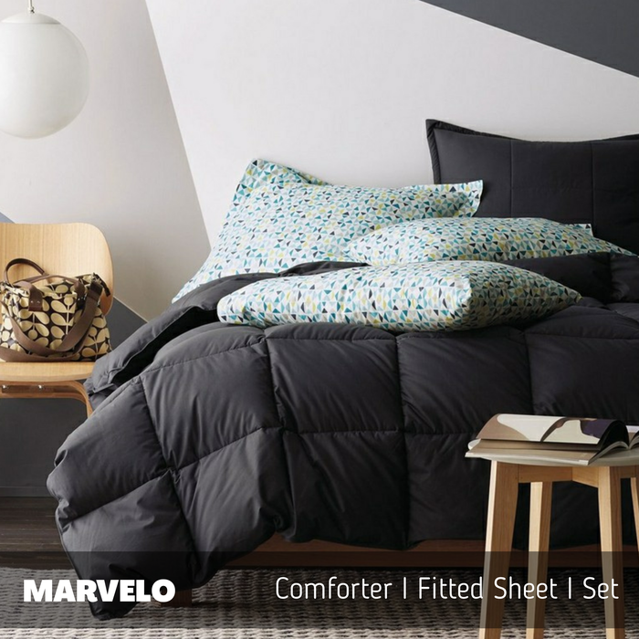 Gambar Marvelo Bedcover Sprei Set Katun Tinggi 30 Hitam Size 180 cm dari Marvelo Bedding Kab. Sleman Tokopedia