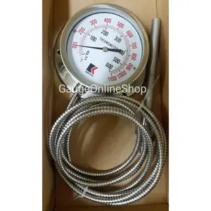 Thermometer Kapiler / Capillary 4"/100 mm 600 deg x 5 Mtr ALL SS Weike