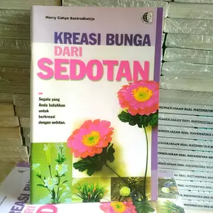 Buku Keterampilan - Kreasi Bunga dari sedotan .