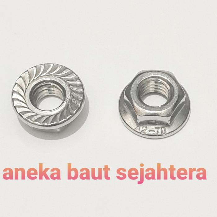Gambar Mur Flange M6 Stainless Steel dari ANEKA BAUT SEJAHTERA Kab. Bekasi Tokopedia