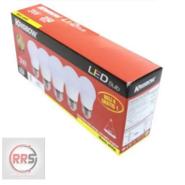 Lampu LED Bohlam LED Krisbow 3 Watt - Kuning Warm White