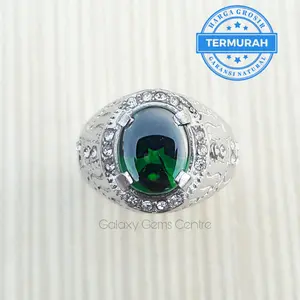 Cincin Pria Green Aquamarine buff Cutting